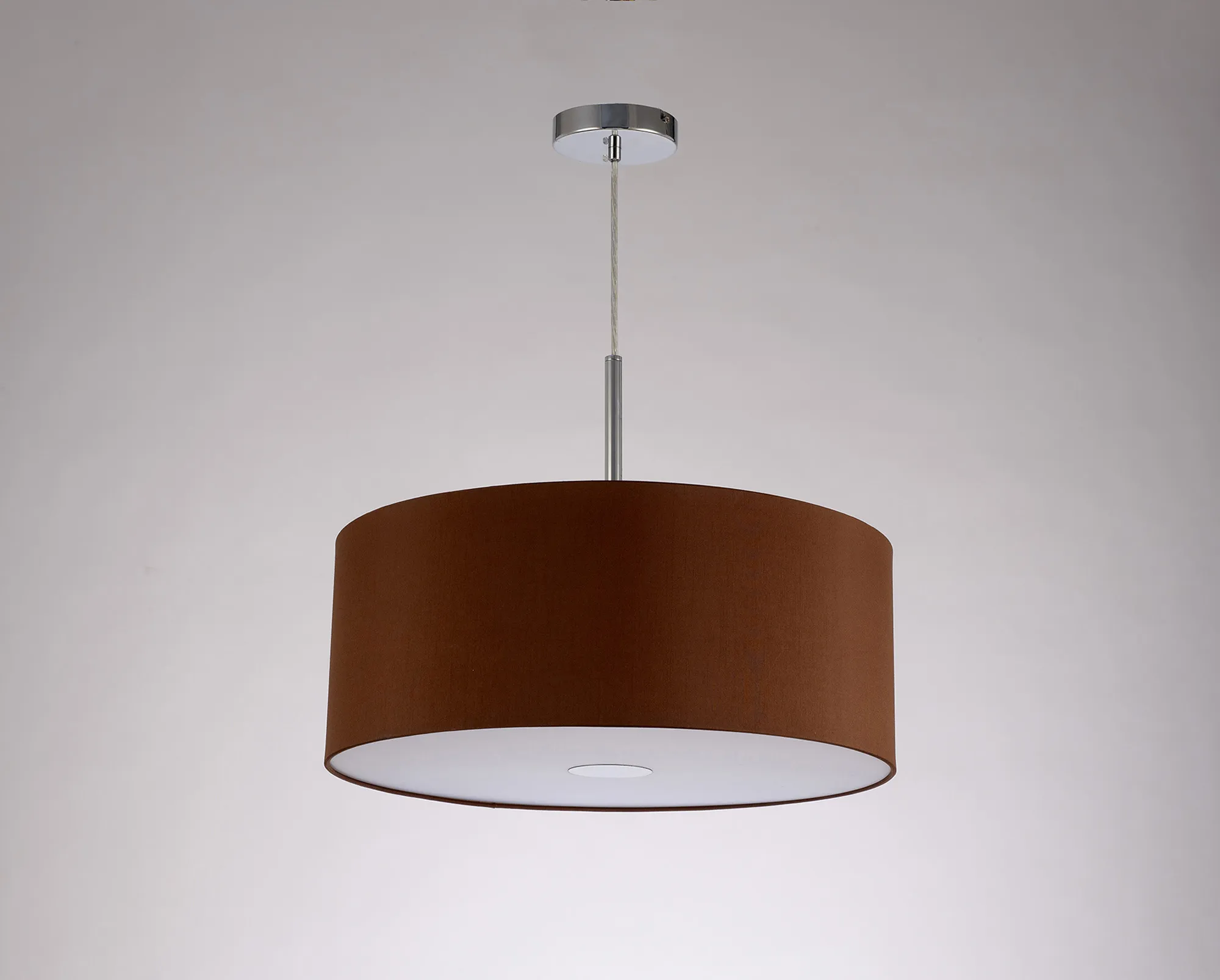 Baymont 50cm Pendant 1 Light Polished Chrome, Raw Cocoa/Grecian Bronze, Frosted Diffuser DK0146  Deco Baymont CH RC